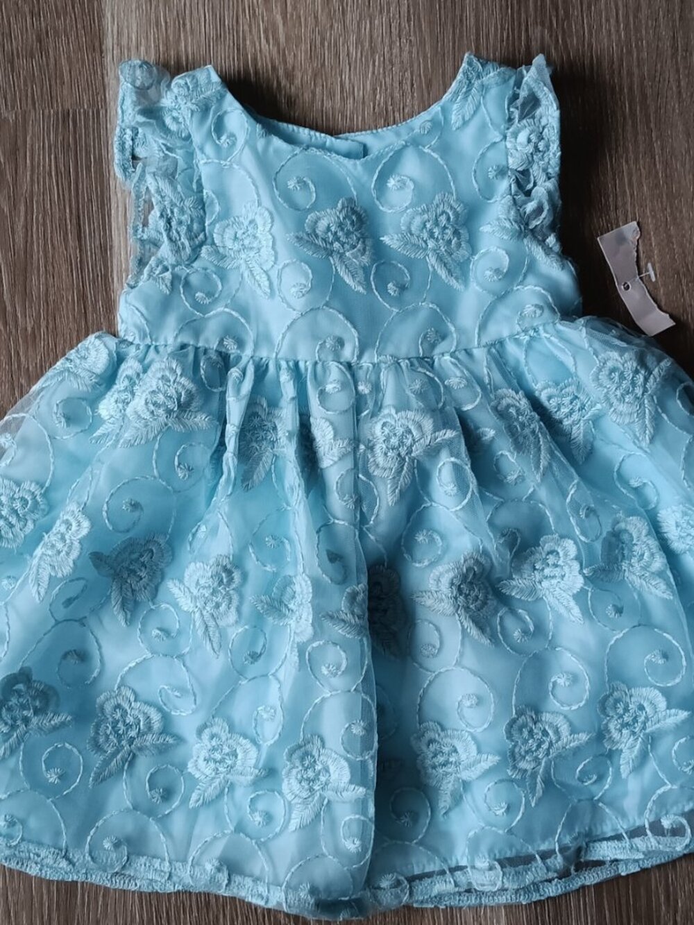 Mia & Mimi Baby Infant Girl Light Blue Rosette Cinderella Dress Size 6-9M New